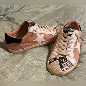 Vintage Havana Pink and Snake Print Sneakers